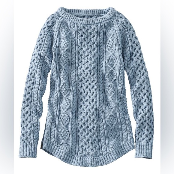 L.L. Bean Women's Signature Cotton Fisherman Tunic Sweater - Picture 1 of 4